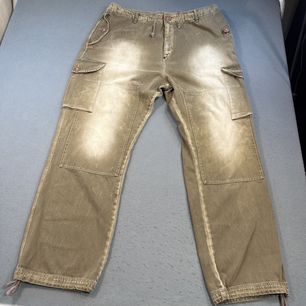 Vintage Akademiks Jeans Mens 42 Brown Cargo Baggy Y2K Hip Hop Retro‎ 42x32